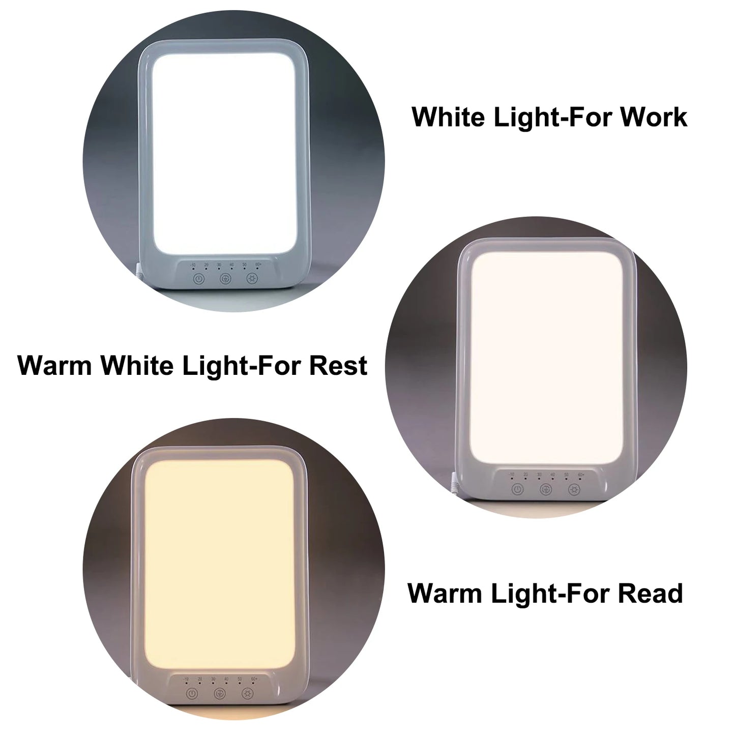 LED Daylight Lamp 20000 Lux Cool & Warm Light Therapy Lamp Against Depression 3 Light Colours 5 Brightness Levels Touch Control
