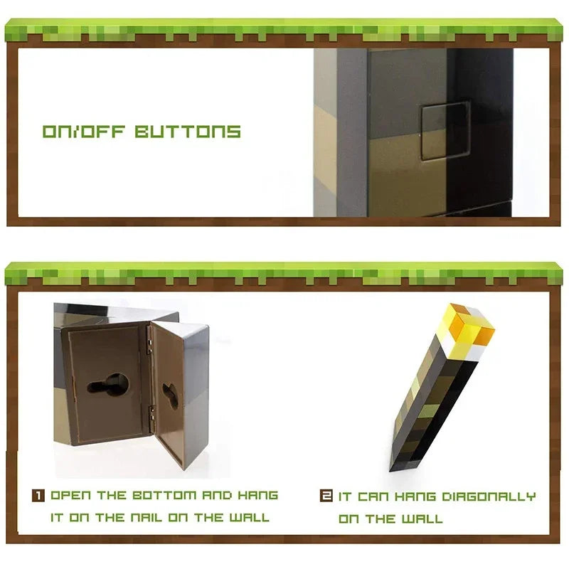 11.5 Inch Brownstone Torch Led Night Lights USB Rechargeable Table Light Game Room Decoration Lamp Kids Birthday Gifts Toy Lamps