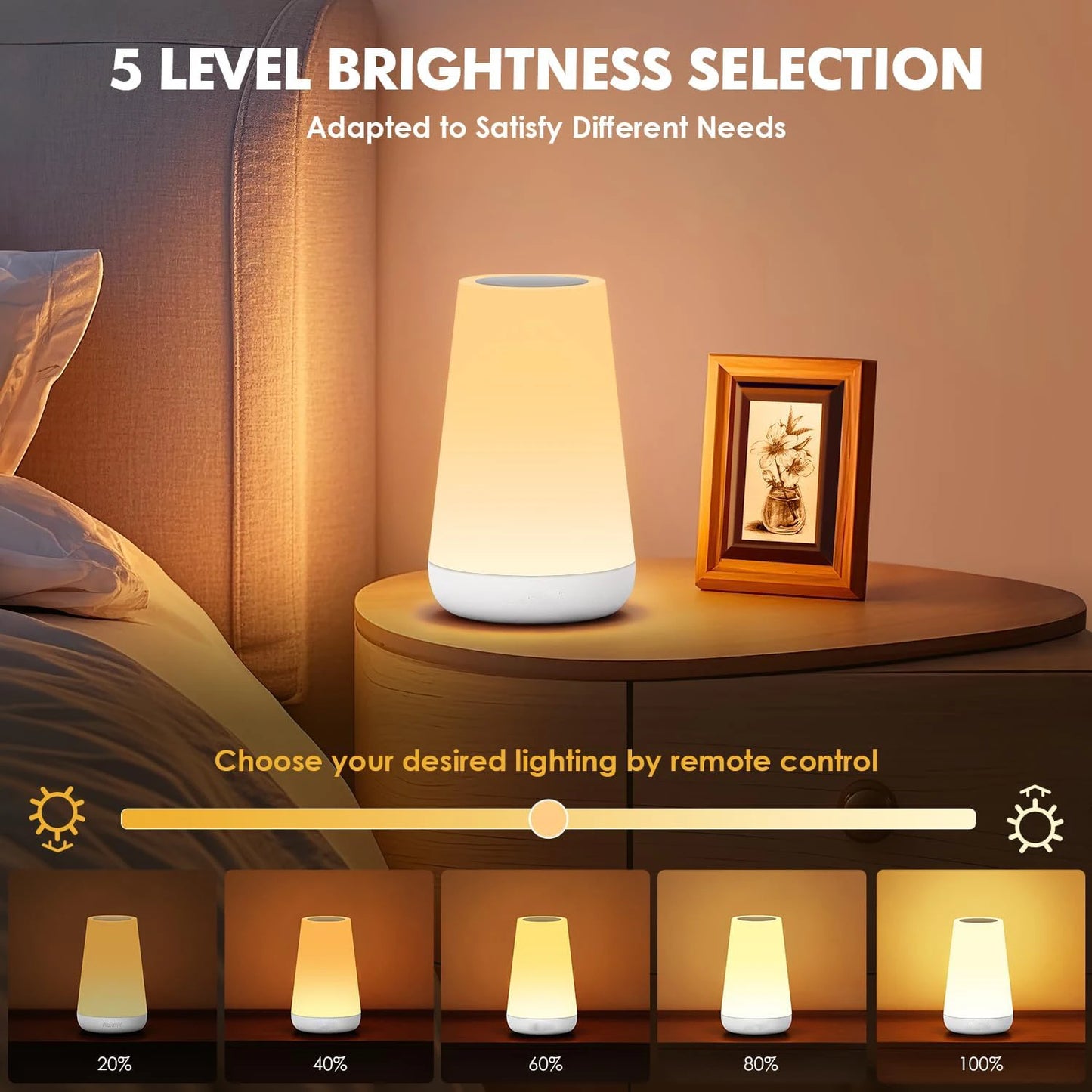 LED 13 Color Changing Night Light Remote Control Touch USB Rechargeable RGB Night Lamp Dimmable Lamp Portable Table Bedside Lamp